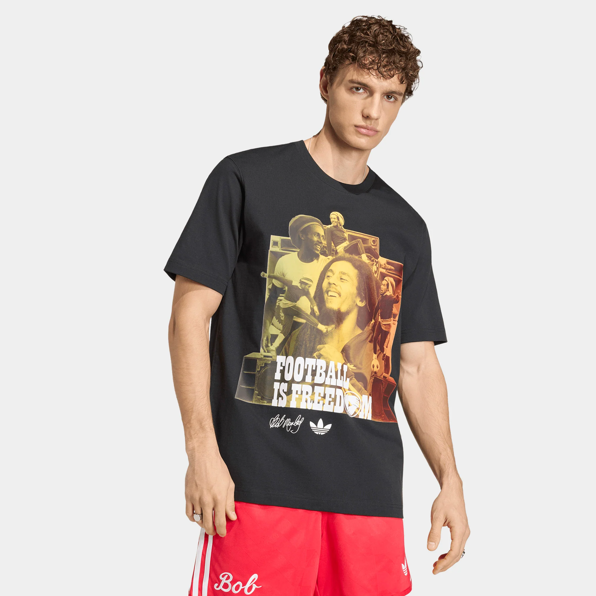adidas Bob Marley Front Graphic Tee / Black