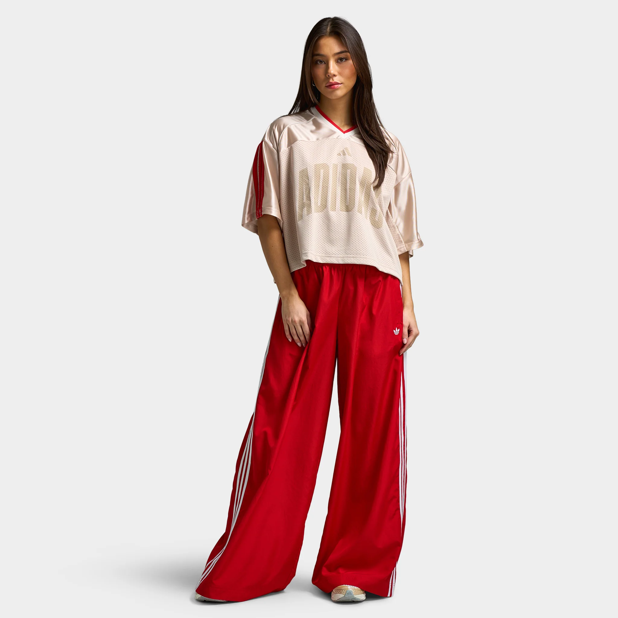 adidas Women's Star Seas Tee Crystal Linen / Off White - Pure Ruby