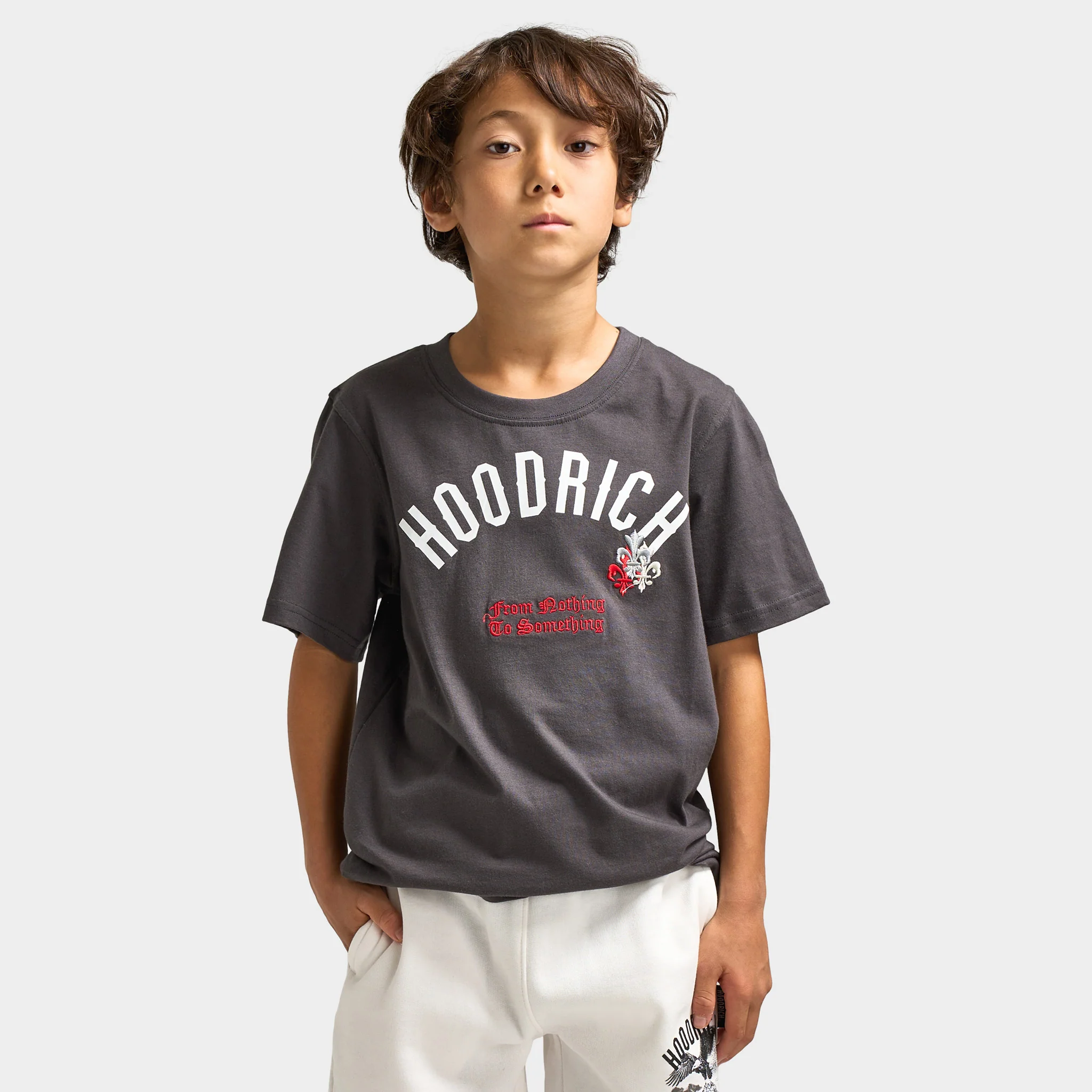 Hoodrich Juniors' Shadow Graphic Tee Asphalt / White - Lychee