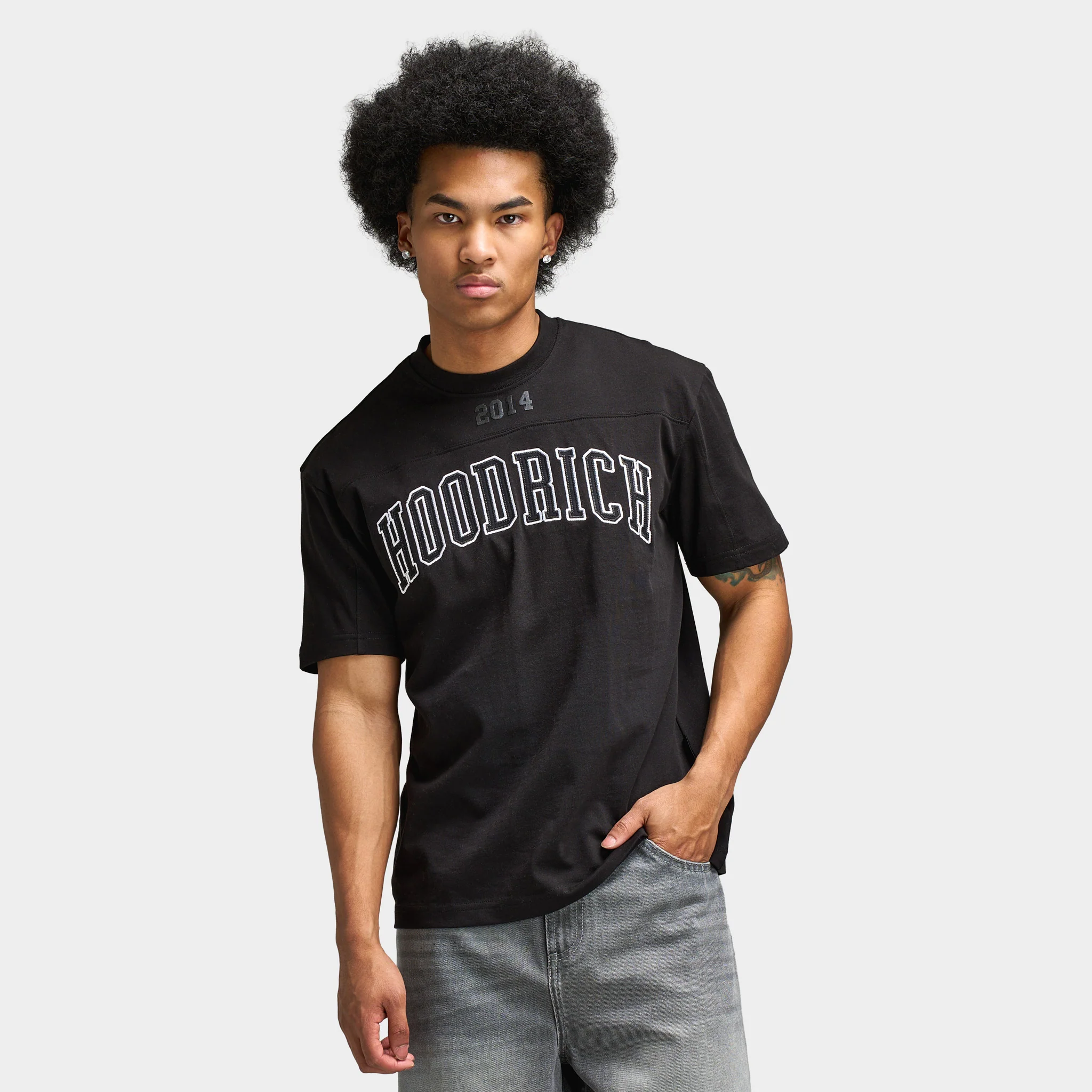Hoodrich Varsity Oversized T-Shirt / Black