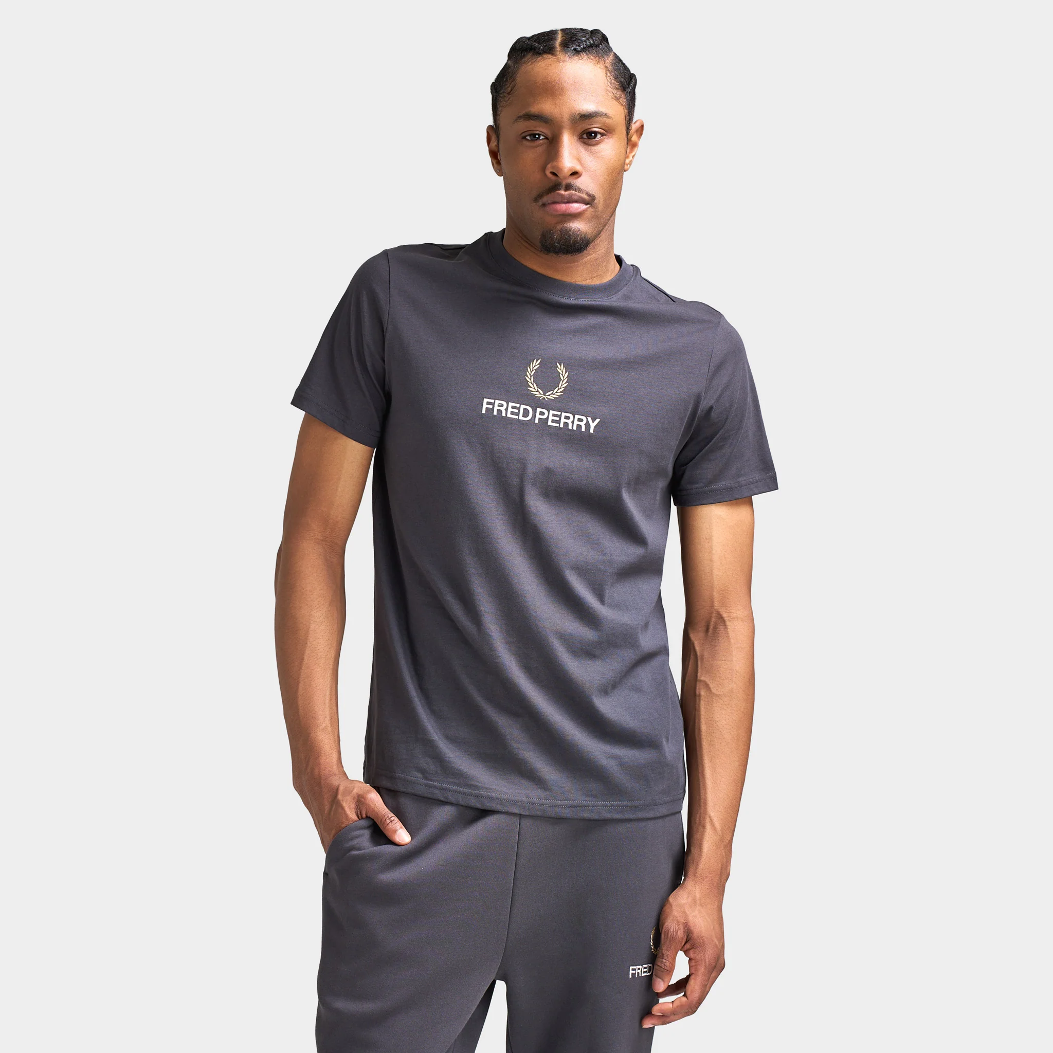 Fred Perry Stacked FLP T-Shirt / Anchor Grey