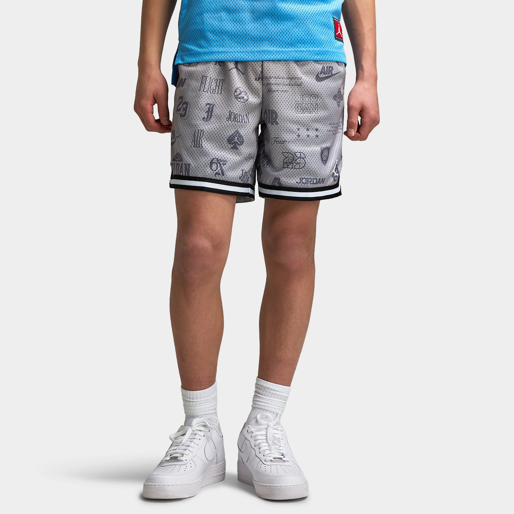 Jordan Juniors' Taping Mesh Print Shorts / Grey