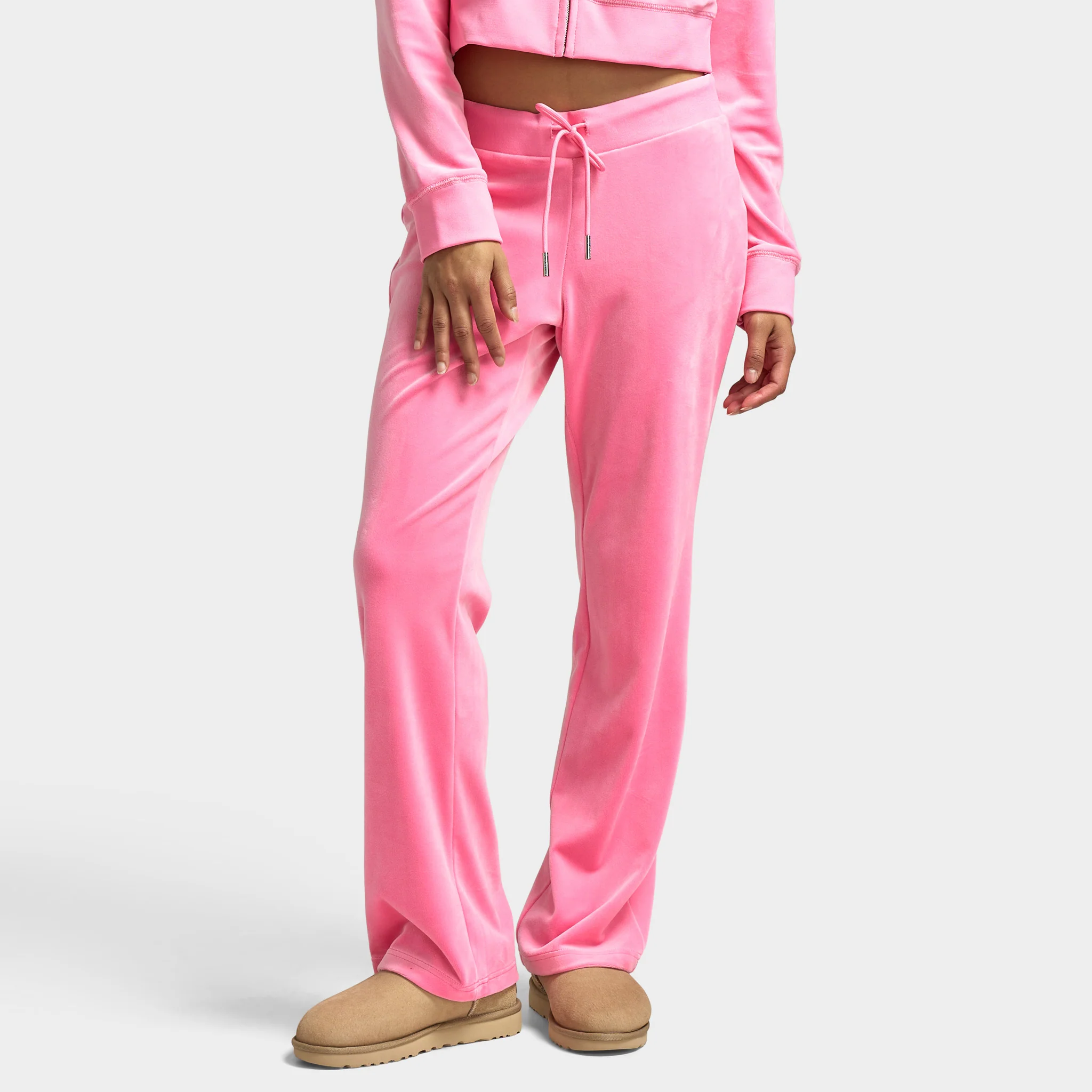 Juicy Couture Women's OG Big Bling Velour Track Pants / Hot Hot Pink