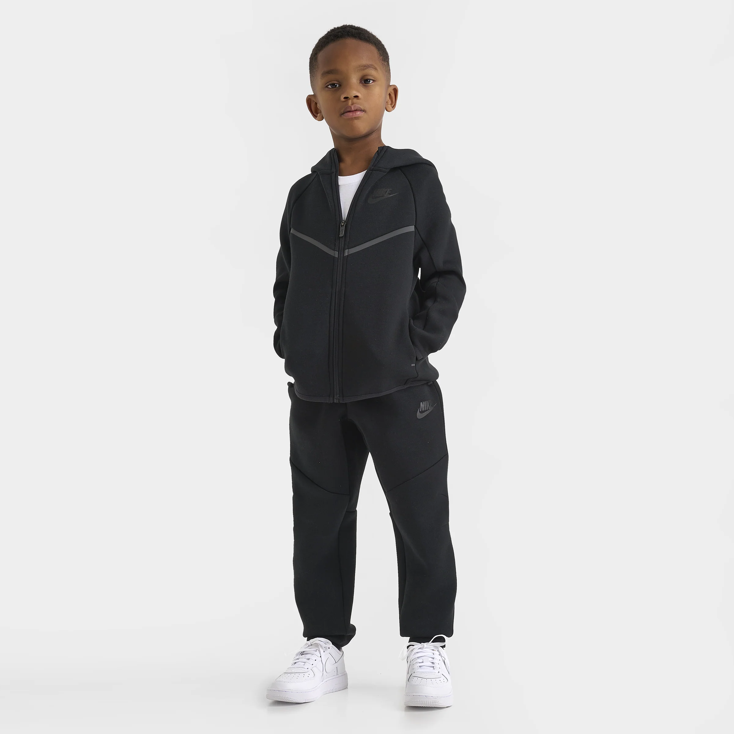 Nike Sportswear Children's Tech Fleece Full Zip Hoodie Set / Black