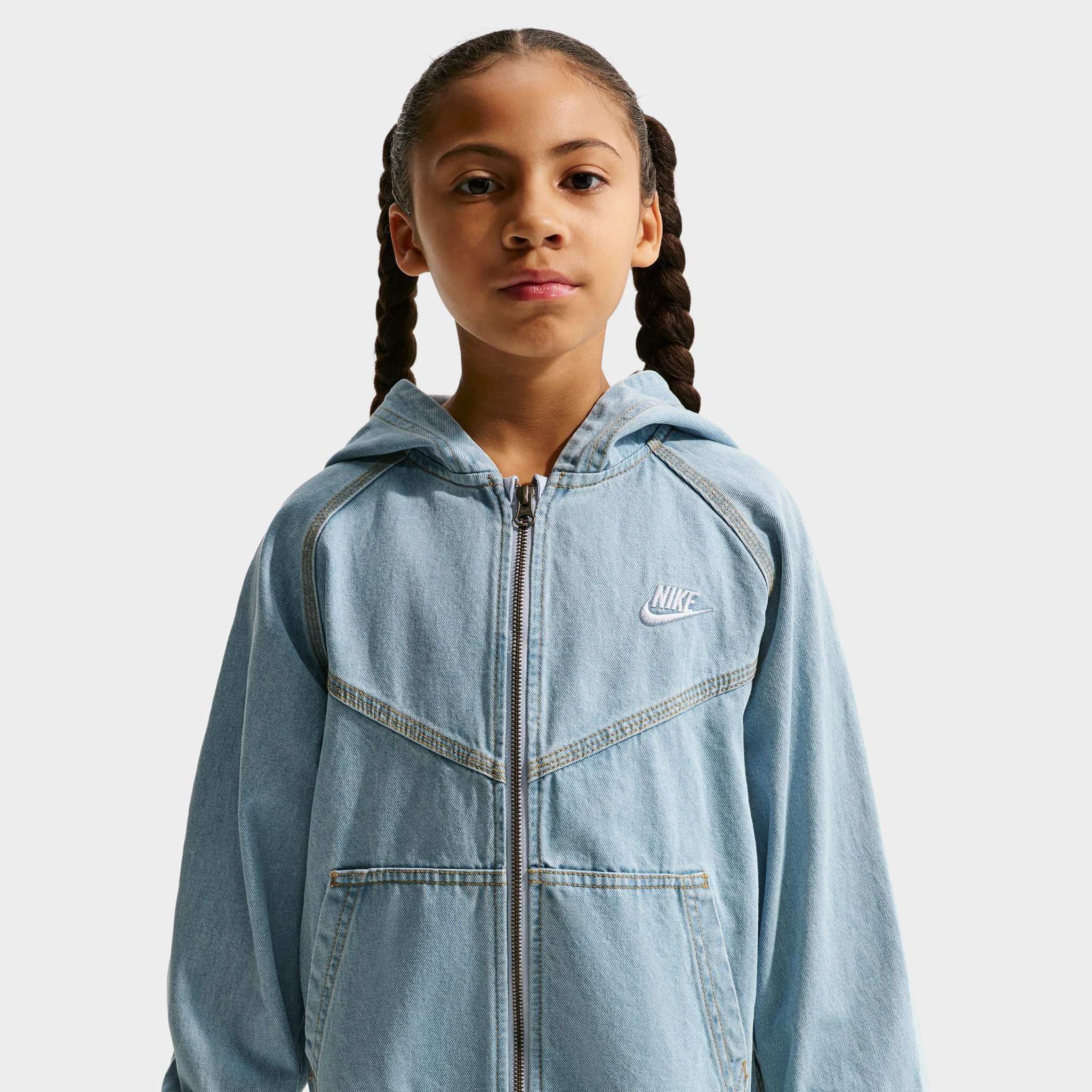 Nike Sportswear Juniors' Denim Full Zip Jacket / Light Armory Blue
