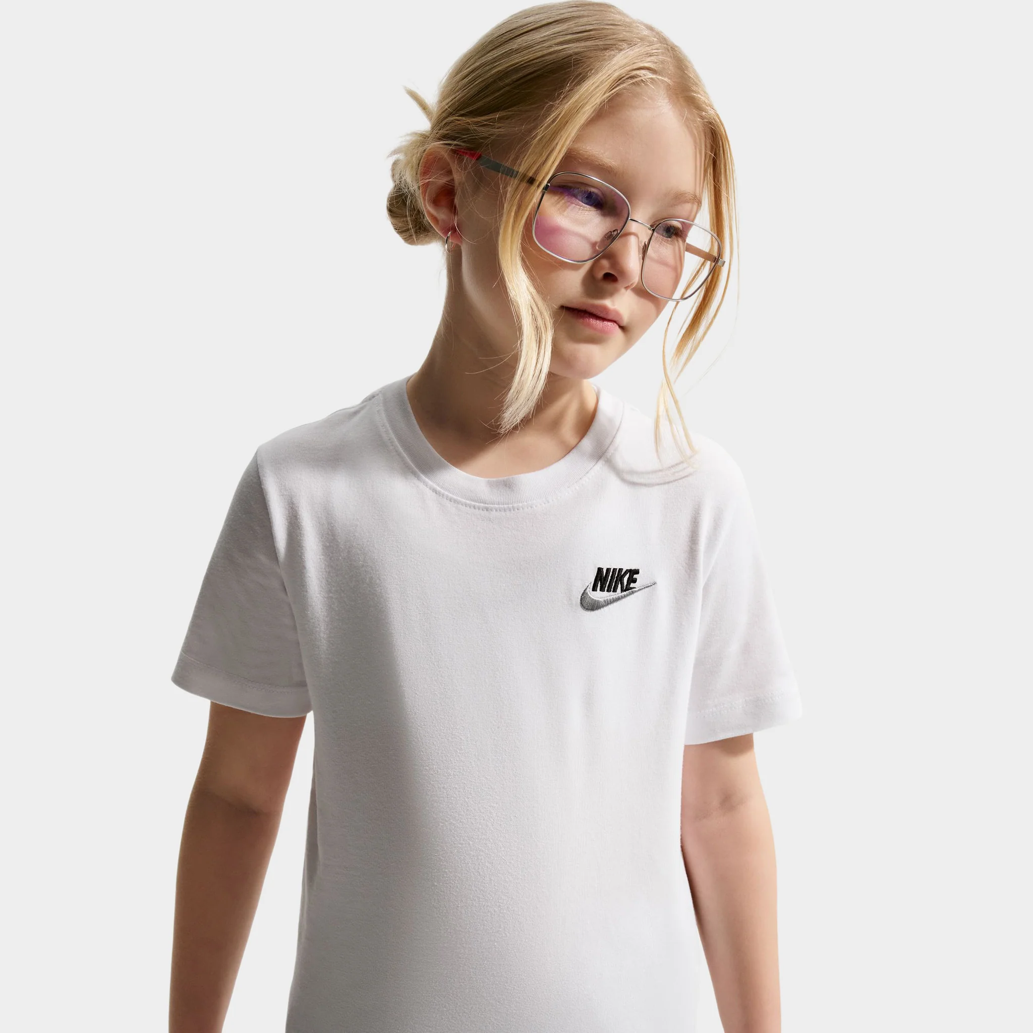 Nike Sportswear Juniors' Futura T-Shirt White / Black - Grey