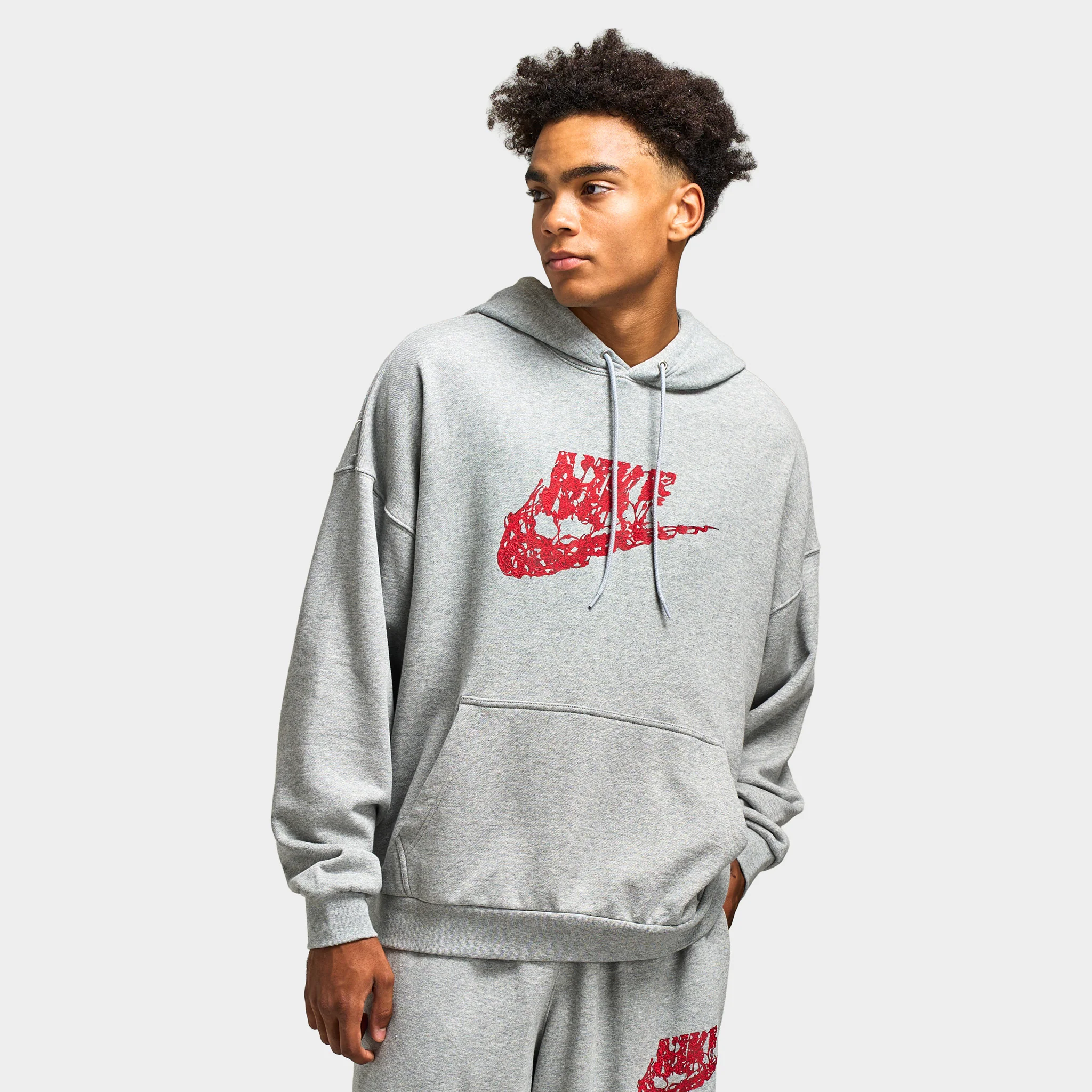 Nike Sportswear Men's Stranger Things 5 Vecna Oversized Hoodie / Dark Grey Heather