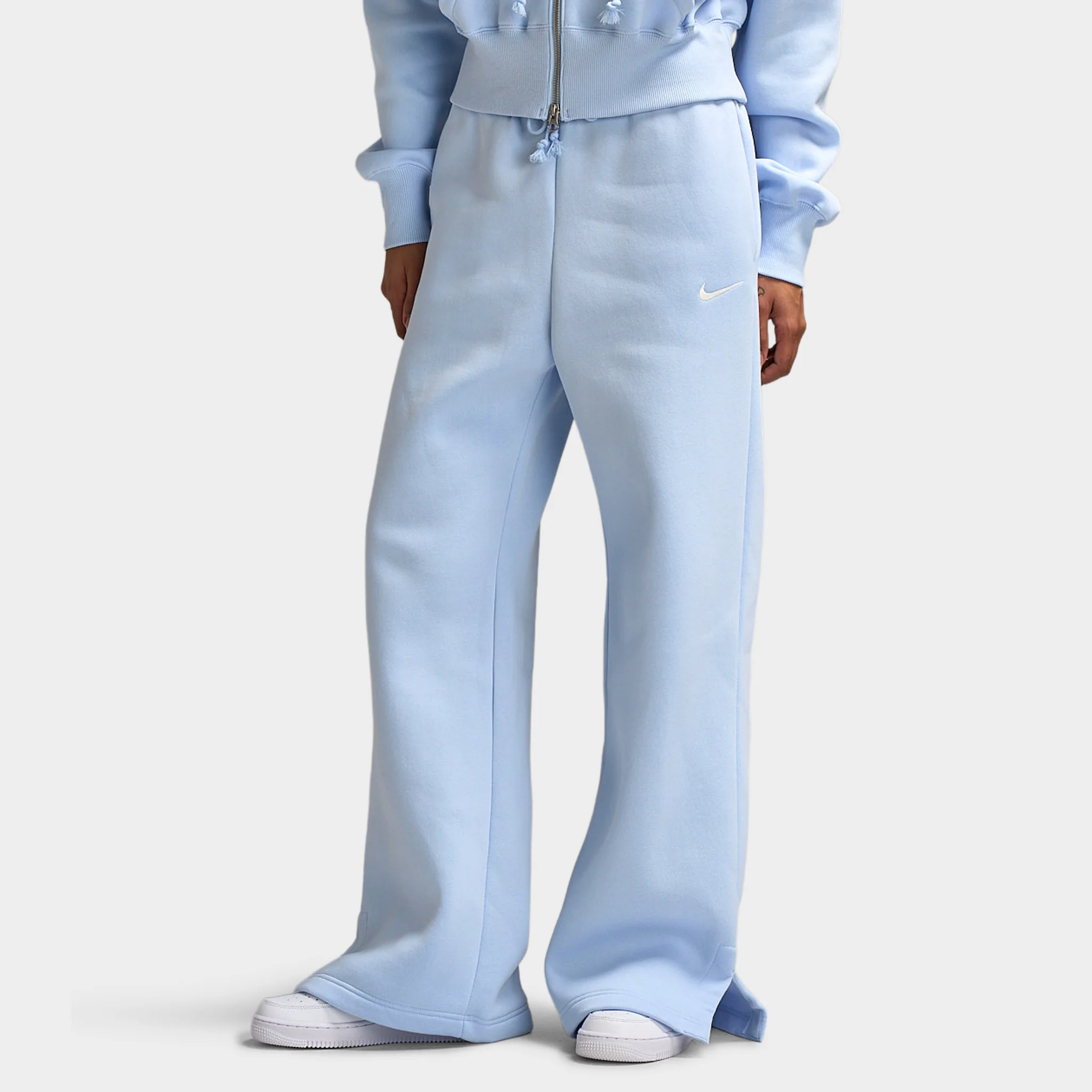Nike Sportswear Women's Phoenix Fleece High Rise Wide Leg Pants Hydrogen Blue / Sail