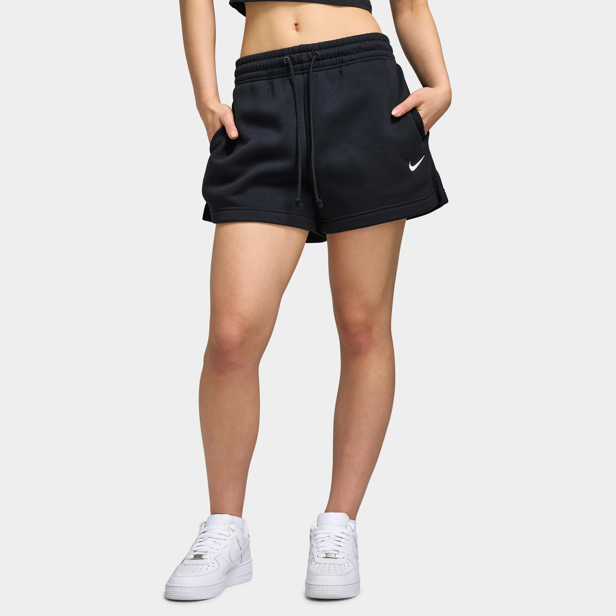 Nike Sportswear Women's Mid Rise 4" Shorts / Black / White